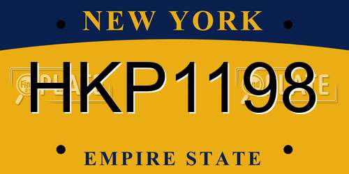 HKP1198 New York License Plate