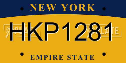 HKP1281 New York License Plate