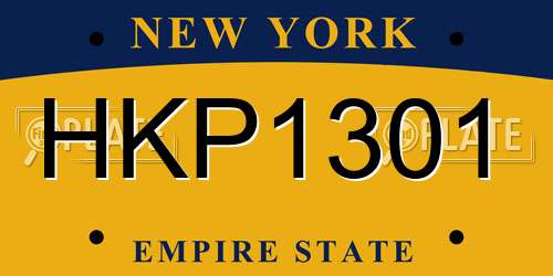 HKP1301 New York License Plate