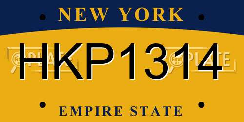 HKP1314 New York License Plate