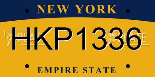 HKP1336 New York License Plate