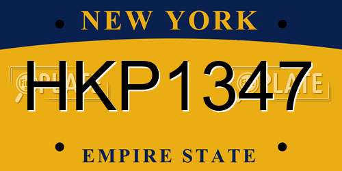 HKP1347 New York License Plate