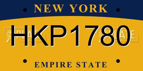 HKP1780 New York License Plate