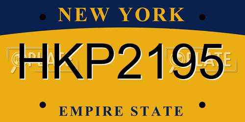 HKP2195 New York License Plate