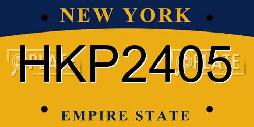 HKP2405 New York License Plate