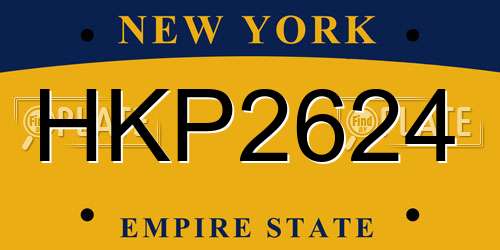 HKP2624 New York License Plate