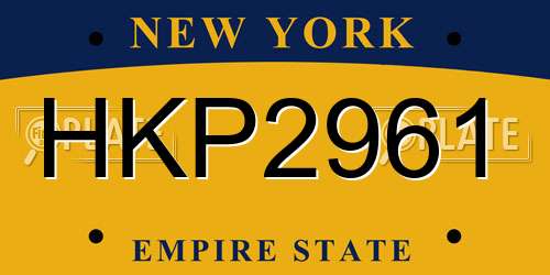HKP2961 New York License Plate