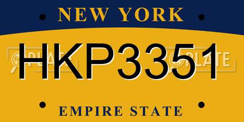 HKP3351 New York License Plate