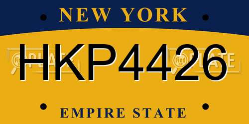 HKP4426 New York License Plate