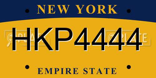 HKP4444 New York License Plate