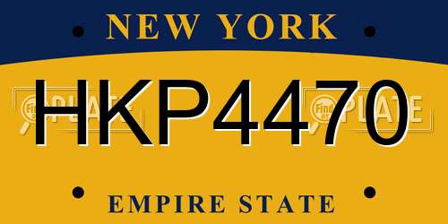 HKP4470 New York License Plate