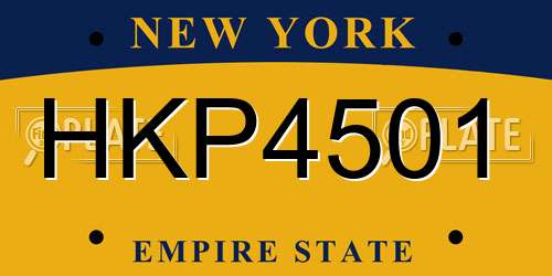 HKP4501 New York License Plate