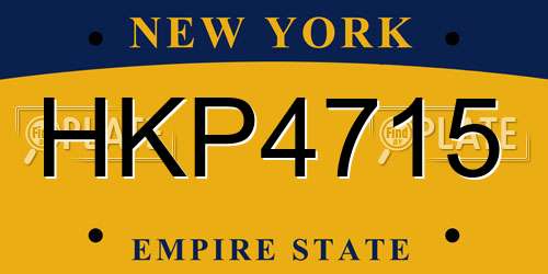 HKP4715 New York License Plate