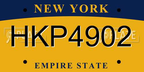 HKP4902 New York License Plate