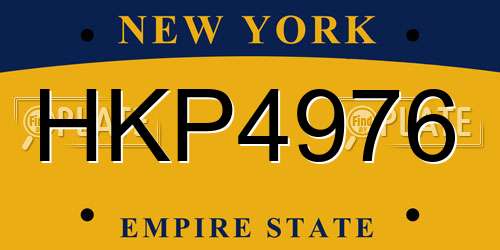 HKP4976 New York License Plate