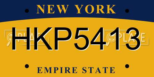 HKP5413 New York License Plate