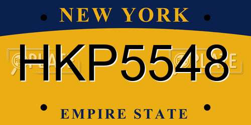 HKP5548 New York License Plate