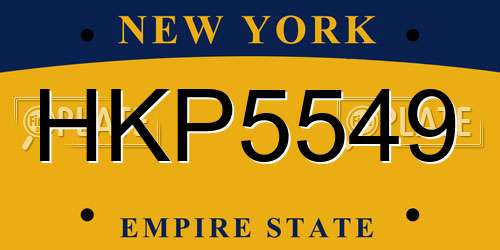 HKP5549 New York License Plate