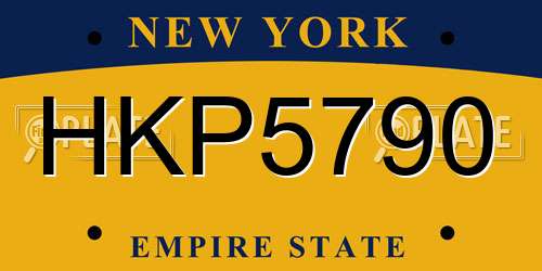 HKP5790 New York License Plate