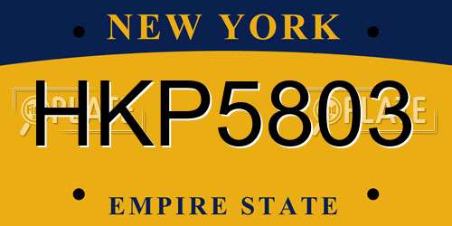 HKP5803 New York License Plate