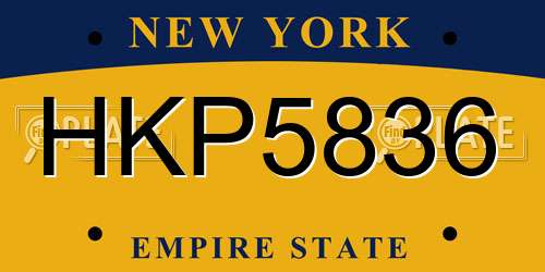 HKP5836 New York License Plate