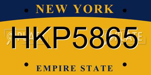 HKP5865 New York License Plate