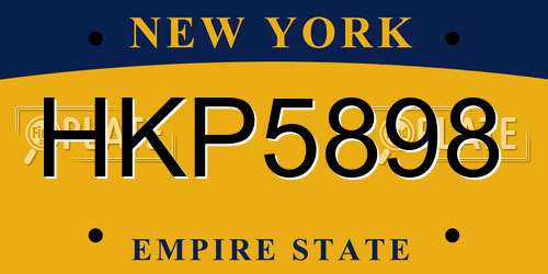 HKP5898 New York License Plate