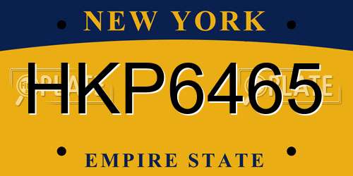 HKP6465 New York License Plate