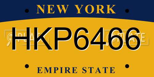 HKP6466 New York License Plate