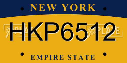 HKP6512 New York License Plate