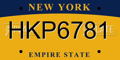 HKP6781 New York License Plate