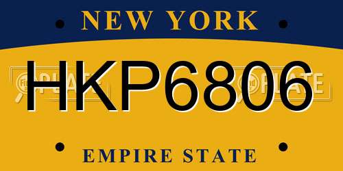 HKP6806 New York License Plate