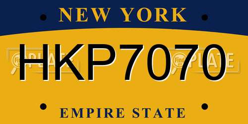 HKP7070 New York License Plate