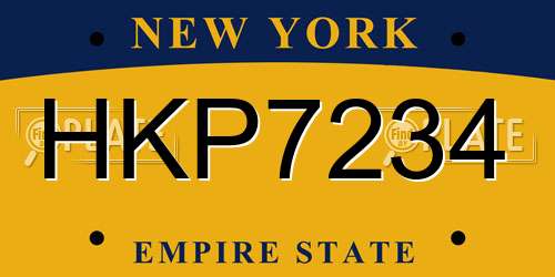 HKP7234 New York License Plate