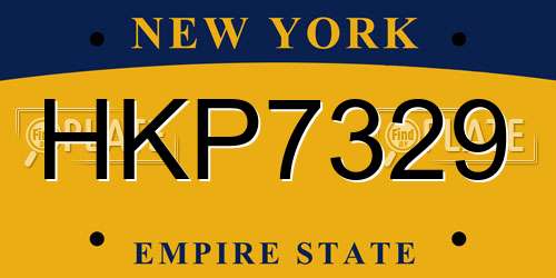 HKP7329 New York License Plate