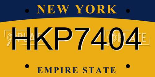 HKP7404 New York License Plate