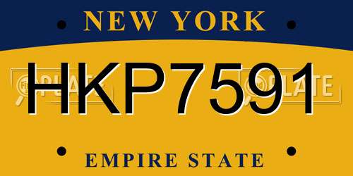 HKP7591 New York License Plate