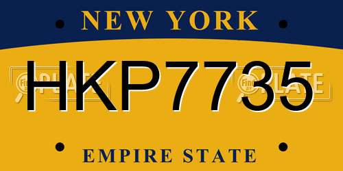 HKP7735 New York License Plate