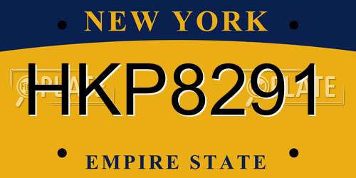 HKP8291 New York License Plate