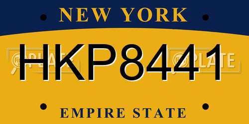 HKP8441 New York License Plate