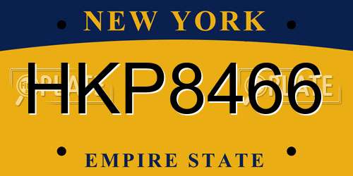 HKP8466 New York License Plate