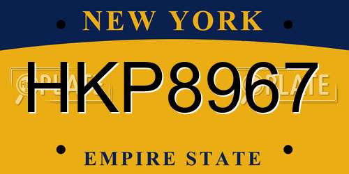 HKP8967 New York License Plate