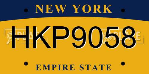 HKP9058 New York License Plate