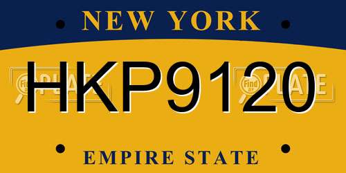 HKP9120 New York License Plate