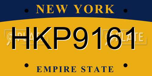 HKP9161 New York License Plate