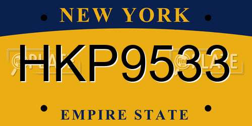HKP9533 New York License Plate