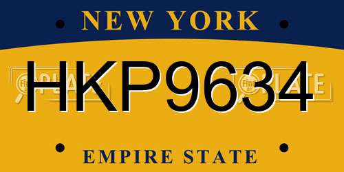HKP9634 New York License Plate