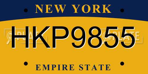 HKP9855 New York License Plate