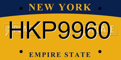 HKP9960 New York License Plate