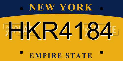 HKR4184 New York License Plate